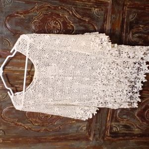 Phase One Cream Knit Blouse with Flower details